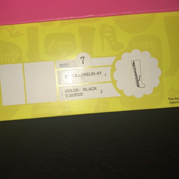 Black suede calf-high wedges - Picture 4 of 4